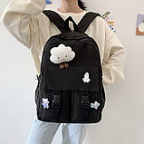 Рюкзак 3856 чоловічий жіночий дитячий шкільний портфель чорний, фото 4