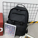 Рюкзак чоловічий жіночий дитячий шкільний портфель чорний, фото 3
