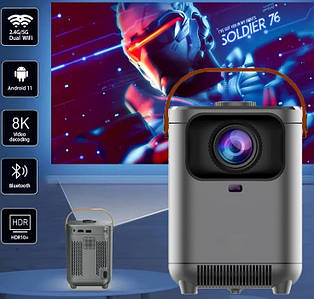 Домашній Проектор E350 Android Умный Wi-Fi проектор для домашнього кінотеатру, сірий