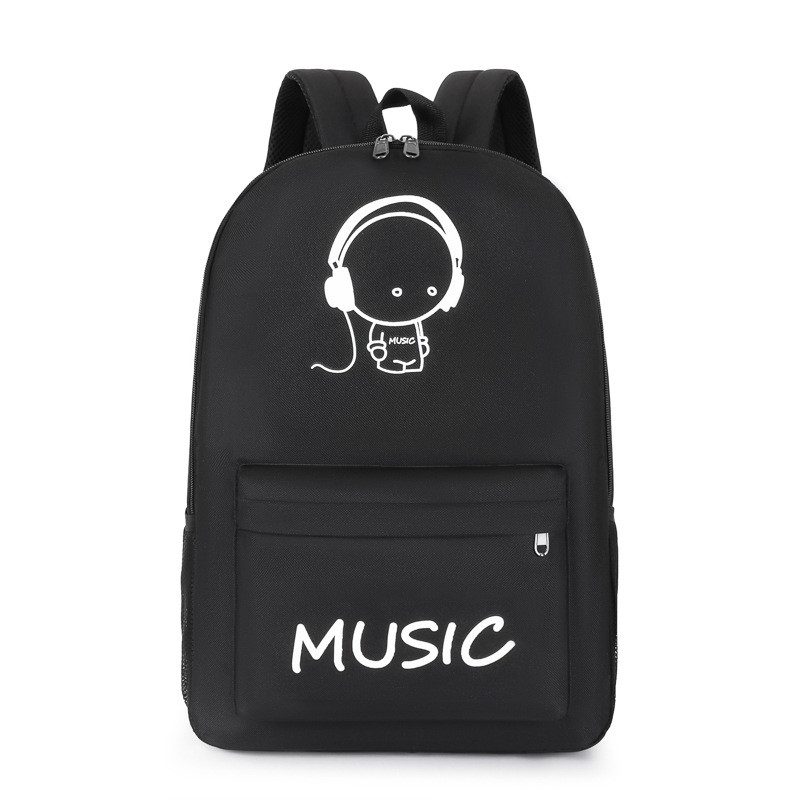 Рюкзак фосфорний шкільний портфель чоловічий жіночий світиться MUSIC маленкий, фото 1