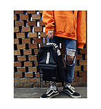 Рюкзак BE YOUR STYLE чоловічий жіночий дитячий шкільний портфель чорний з білим, фото 5