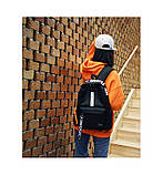 Рюкзак BE YOUR STYLE чоловічий жіночий дитячий шкільний портфель чорний з білим, фото 7