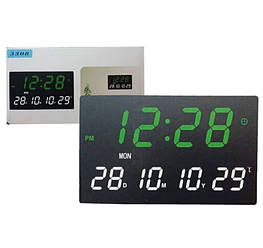 Настінний годинник 3308 із зеленою підсвіткою, чорний - оригінал