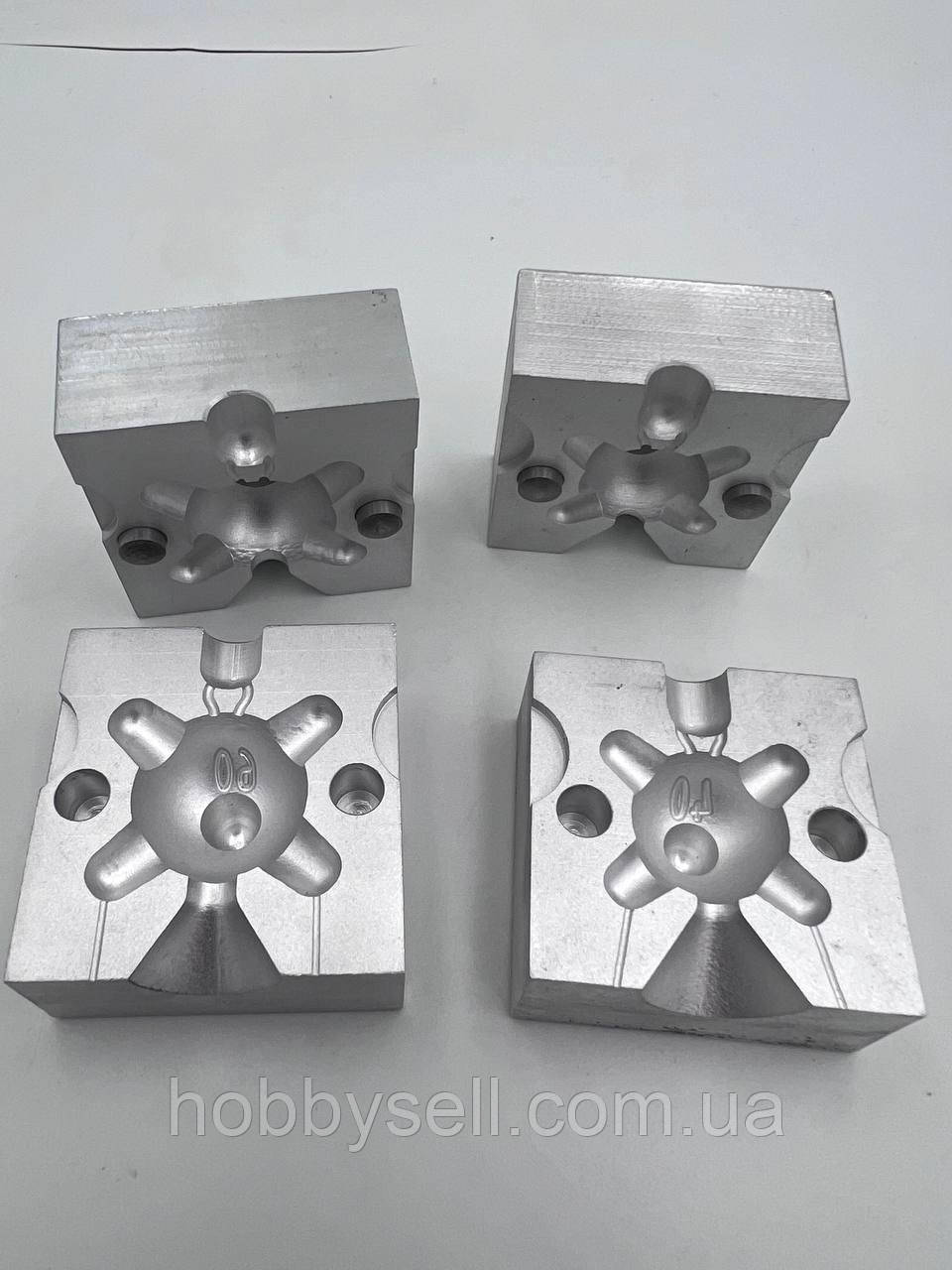 Якісна Форма для маркерних грузил "Міна" 60г метал Д16Т, Форми для лиття рибальських грузил, фото 1