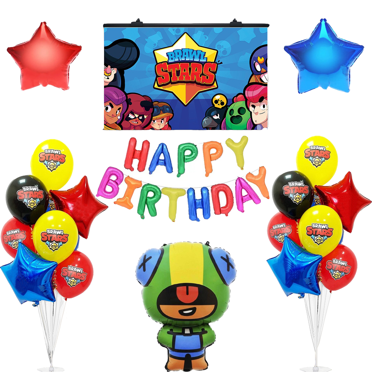 Фотозона з кульок Бравл Стар Brawl Stars Леон (18 кульок) | Для хлопчика