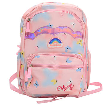 Шкільний рюкзак для дівчинки 43х20х31см, Веселка, Рожевий / Рюкзак для школи / Портфель для школи / Рюкзак шкільний
