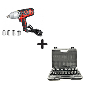 Гайковерт електричний MAX MXEW01 з набором ударних головок LEX 20 ел. LXIS20E