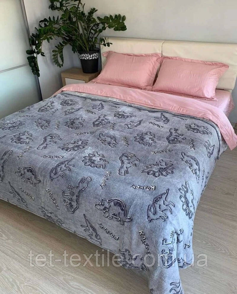 Плед із мікрофібри День ніч Динозаври світиться у темряві 200х220см