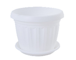 Вазон з підст. "Терра" 10*8см. (білий) 0,35 л