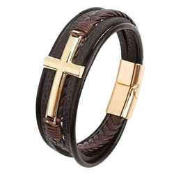 Браслет "Хрест" багатошаровий на магніті розмір 18,5 см