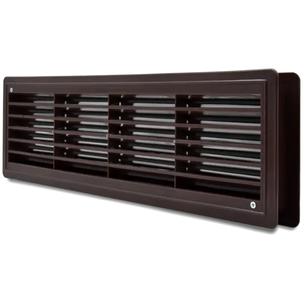 Вентиляційна решітка дверна пластикова AirRoxy 115x430 коричнева (02-128)