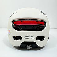 Захисний шолом Livall L23 (M) Ivory White (54-58см), сигнал поворотів та стопів, додаток, зйомний візор (пульт, фото 4