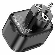 Мережевий зарядний пристрій HOCO NS3 Multifunctional socket(including 1C2A PD20W fast charge) Black, фото 4