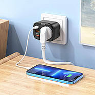 Мережевий зарядний пристрій HOCO NS3 Multifunctional socket(including 1C2A PD20W fast charge) Black, фото 5