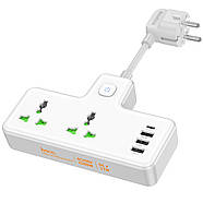 Мережевий подовжувач HOCO  AC11A Voyage 2-position expansion socket(1C3A) White, фото 3