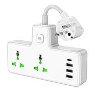 Мережевий подовжувач HOCO  AC11A Voyage 2-position expansion socket(1C3A) White, фото 4