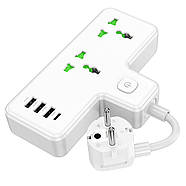 Мережевий подовжувач HOCO  AC11A Voyage 2-position expansion socket(1C3A) White, фото 5