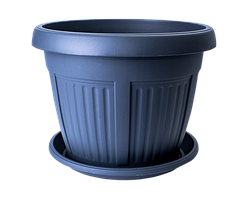 Вазон "Терра" із підст. 40х30см. (граніт) 22,7 л