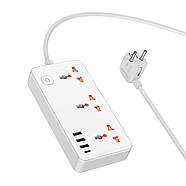 Мережевий подовжувач HOCO AC8A Storm 3-position socket(PD30W/1C3A) White, фото 4