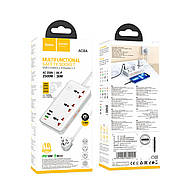 Мережевий подовжувач HOCO AC8A Storm 3-position socket(PD30W/1C3A) White, фото 7