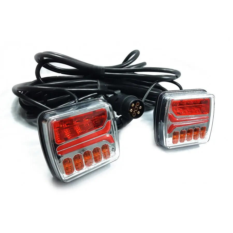 Ліхтарі на причіп задні світлодіодні KAMAR L1868-Z 38х2 LED з дротом 7,5 м і вилкою 7 PIN