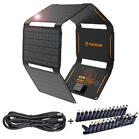 Сонячна складна панель FlexSolar 40Вт (IP67) плюс кабель DC5521 та набір перехідників