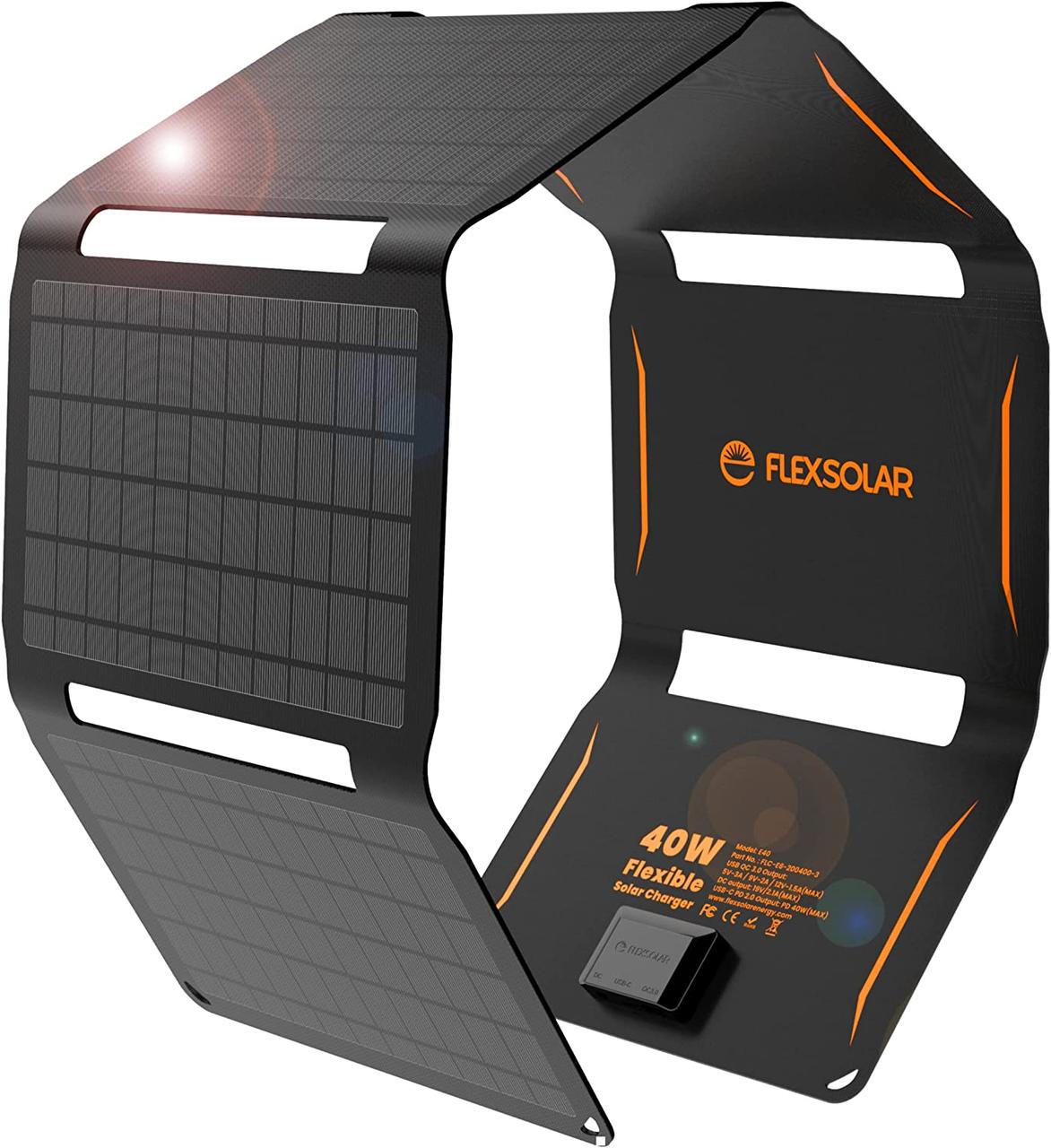 Сонячна складана панель FlexSolar 40Вт (IP67) з підтримкою QC3.0/PD3.0