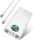 УМБ Baseus 65Вт 30 000 mAh Amblight Digital Display Quick Charge 65Вт,  Білий, фото 5