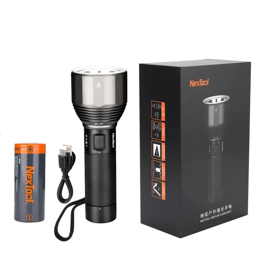 Світлодіодний ліхтарик Xiaomi NexTool 2000lm (NE0126), чорний, фото 1