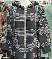 Жіночий короткий кардиган з капюшоном на блискавці 52/54 р