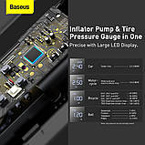Автомобільний компресор Baseus Super Mini Inflator Pump для накачування шин з ліхтарем, фото 7