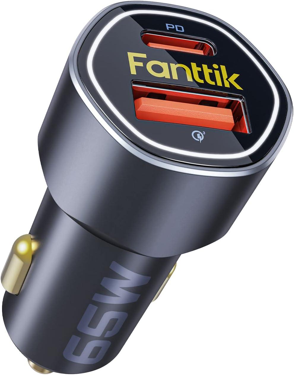 Адаптер в прикурювач Fanttik 65W адаптер для швидкого заряджання з PD3.0 QC3.0