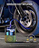 Портативний компресор Fanttik X8 для накачування шин з цифровим екраном та ліхтарями, Зелений, фото 5