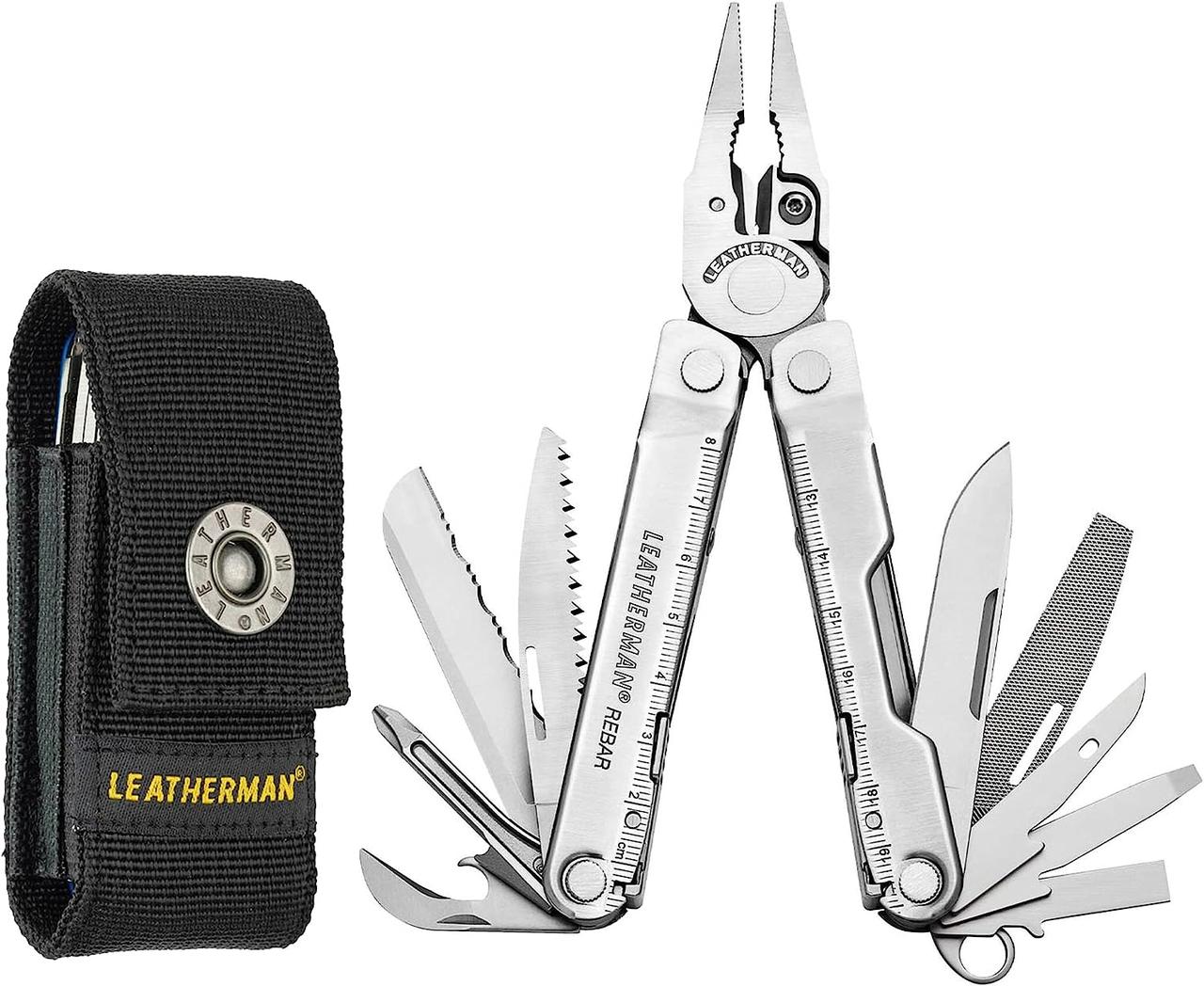 Мультитул Leatherman Rebar зі змінними кусачками преміум-класу та нейлоновим чохлом, Stainless Steel