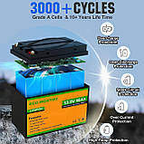 Акумуляторна батарея Eco Worthy LiFePO4 12 V 50 Ah (640Втг) з вбудованим BMS, фото 4