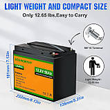 Акумуляторна батарея Eco Worthy LiFePO4 12 V 50 Ah (640Втг) з вбудованим BMS, фото 5