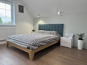 Ліжко двоспальне "Скай" з натурального дерева ясен