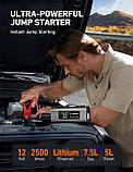 Пусковий пристрій AstroAI Jump Starter 2500А з потужним повітряним компресором, Grey, фото 4