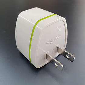 Перехідник з китайської та американської розетки на європейську виделку 10A 2300Вт 220В, Білий