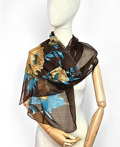 Шарф жіночий тонкий легкий весняний осінній Леона коричневый