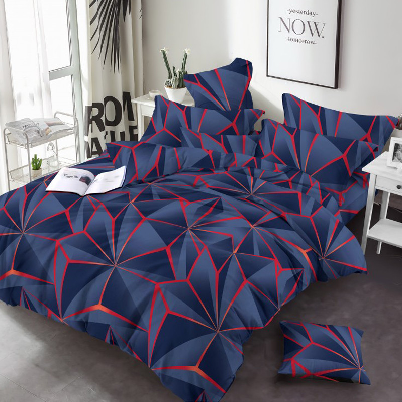 Двоспальний набір з геометричним візерунком постільної білизни 180*220 з Бязі Gold, від виробника Черешенка™