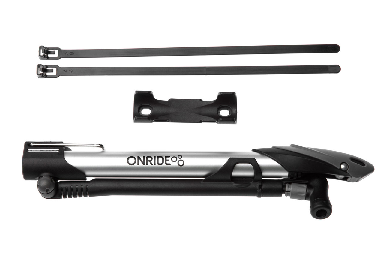 Насос для велосипеда велонасос ONRIDE Power підлоговий алюмінієвий сріблястий, фото 1