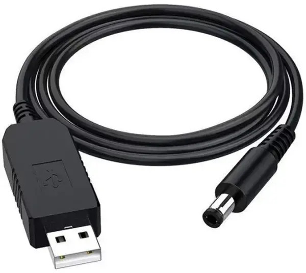 Кабель живлення для роутера USB-A — DC 12 V/1 A, 5,5х2,1 мм (WX-SYX-01011) Black