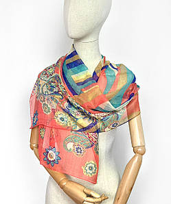 Шарф жіночий тонкий легкий весняний осінній Леона кораловий