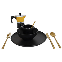 Гейзерна Кавоварка для кемпінгу Bo-Camp Hudson 3-cups Yellow/Black (2200518) Туристична Кавоварка-Гейзер, фото 3