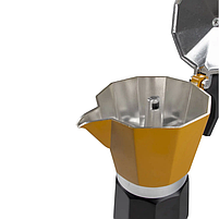Гейзерна Кавоварка для кемпінгу Bo-Camp Hudson 3-cups Yellow/Black (2200518) Туристична Кавоварка-Гейзер, фото 7