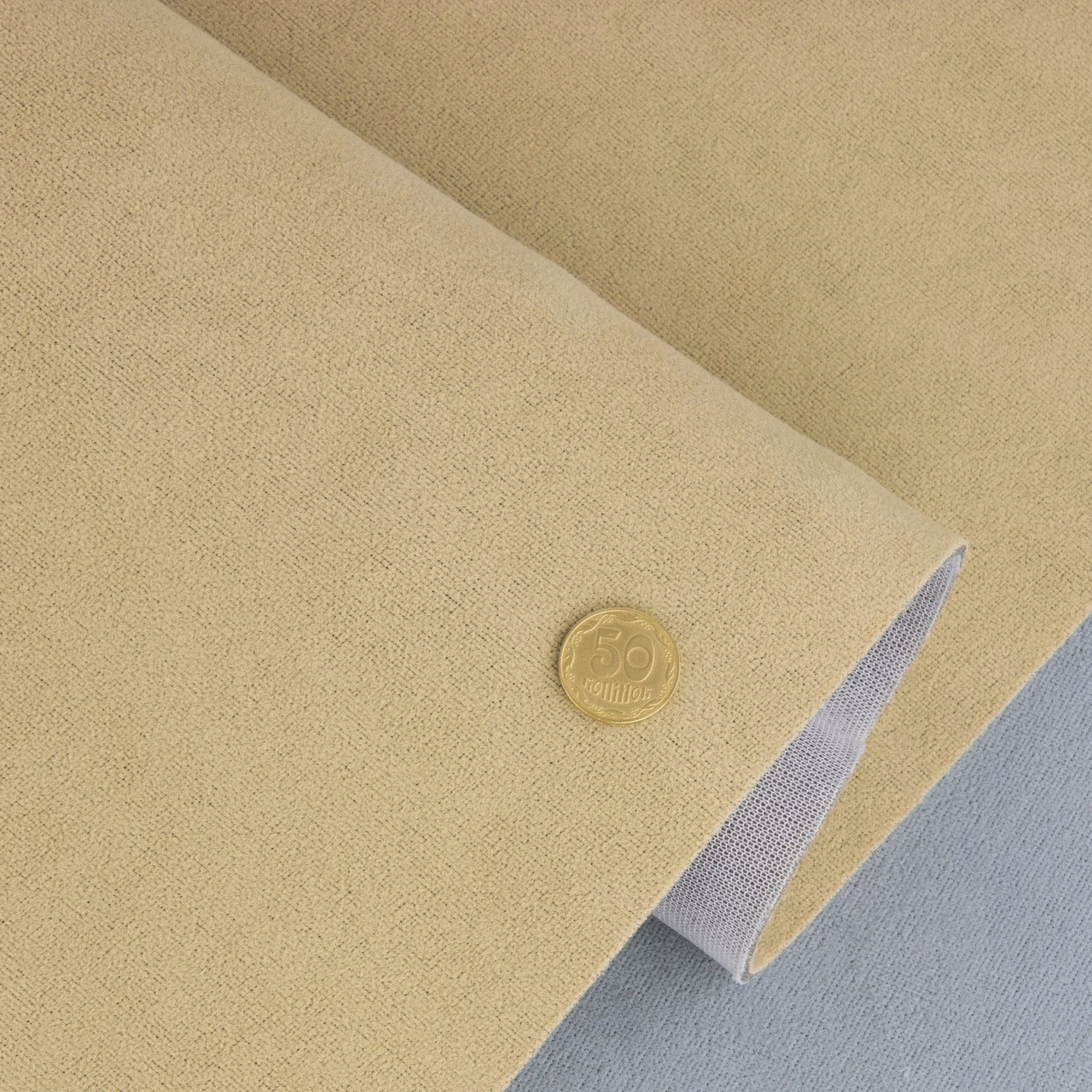 Відріз 1м, Автовелюр стельовий Frota 9, колір бежевий на поролоні, товщ. 2,8 мм шир. 180см, Польща, фото 1