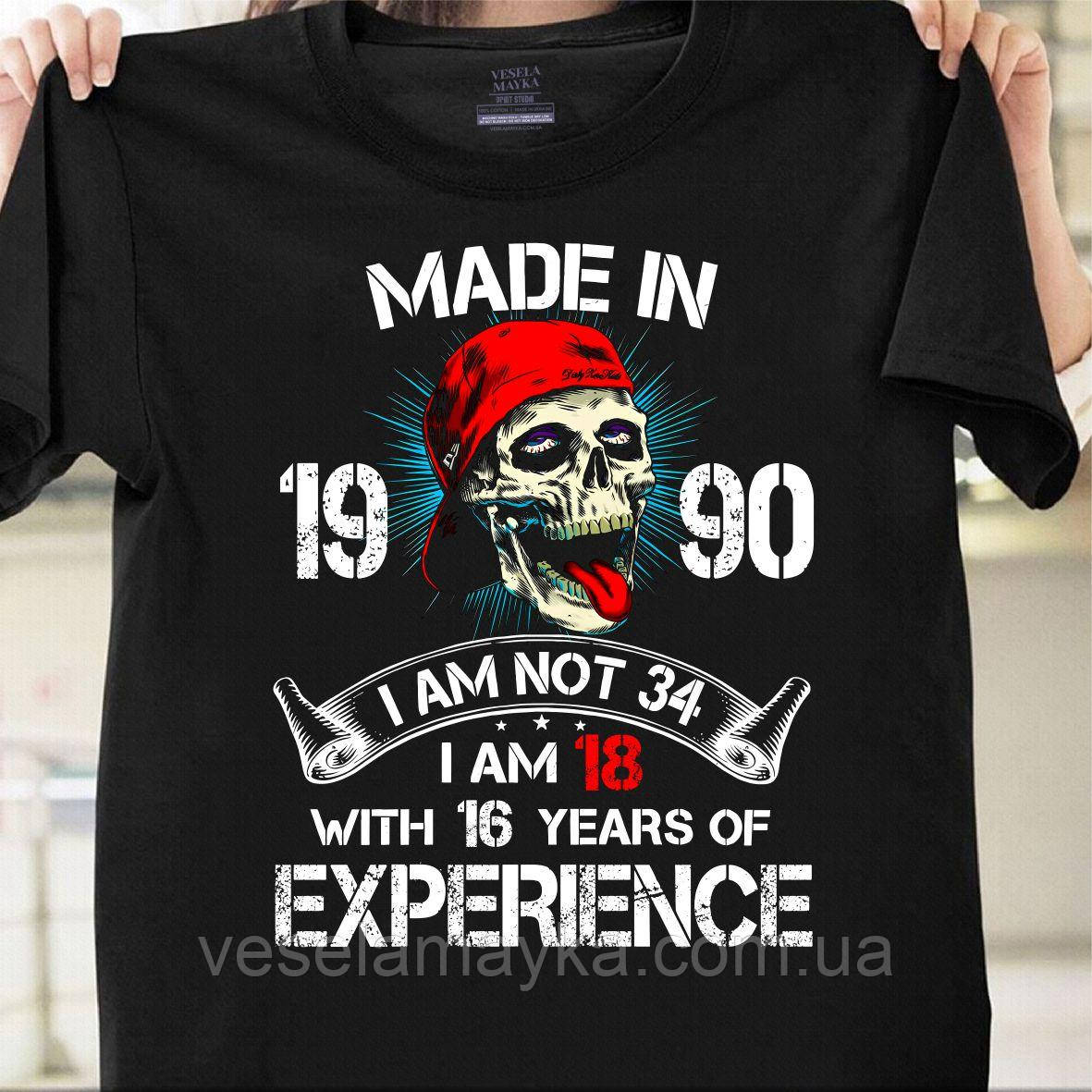 Футболка I'm not 34 (Made in 1990)