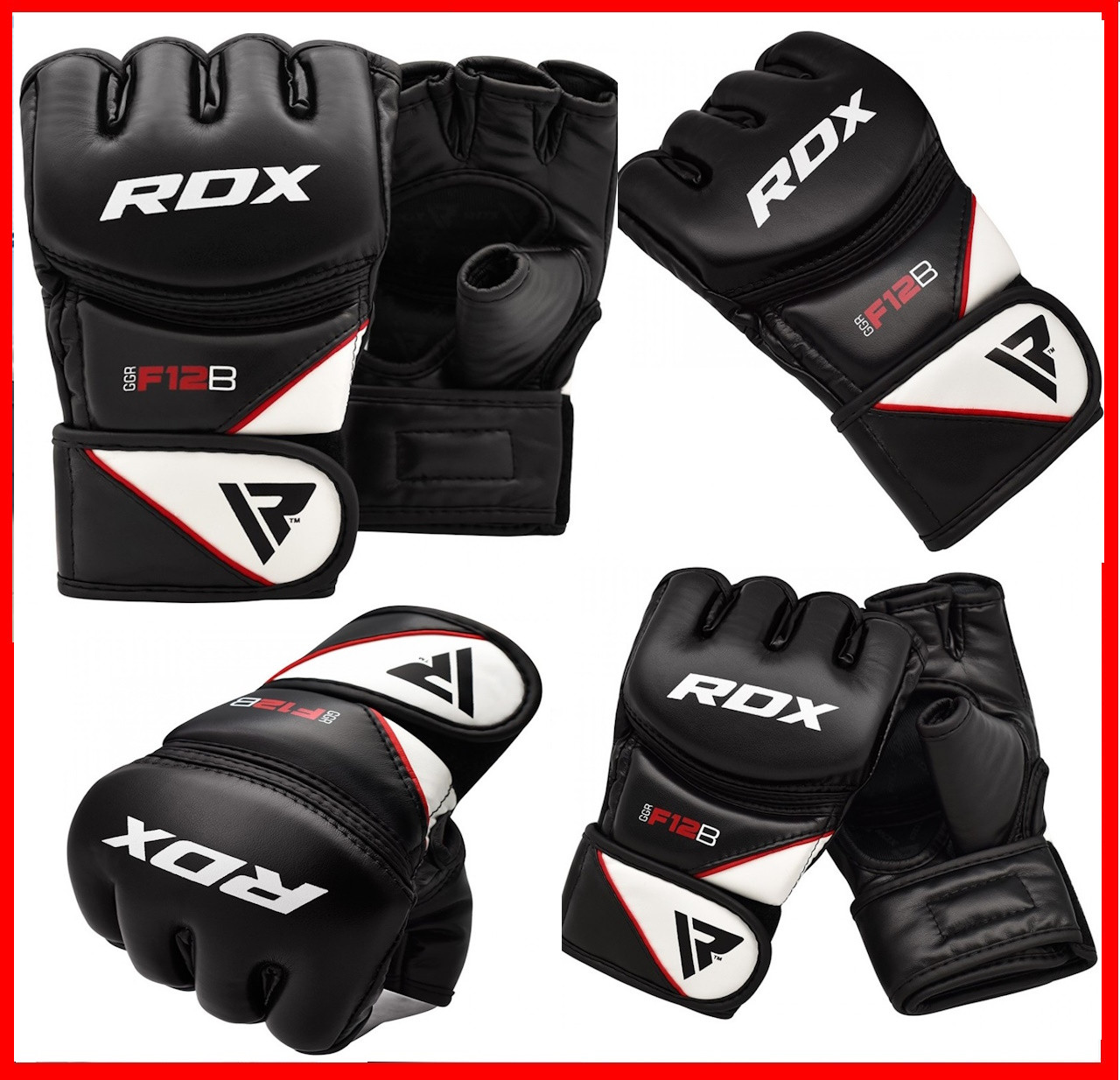 Рукавички для ММА RDX Rex Leather Black розмір XL з гелевою подушкою для захисту зап'ястя.