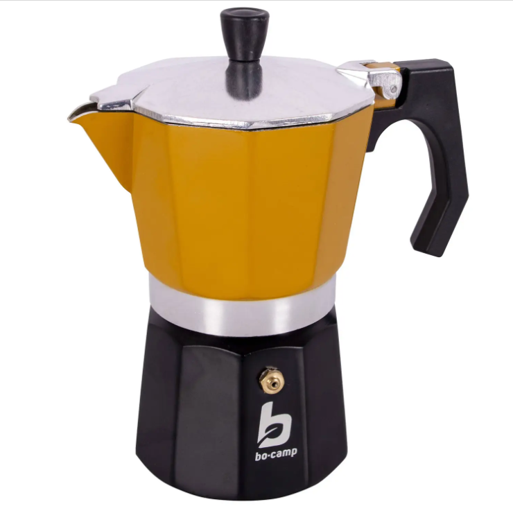 Гейзерна Кавоварка для кемпінгу Bo-Camp Hudson 6-cups Yellow/Black (2200522) Туристична Кавоварка-Гейзер